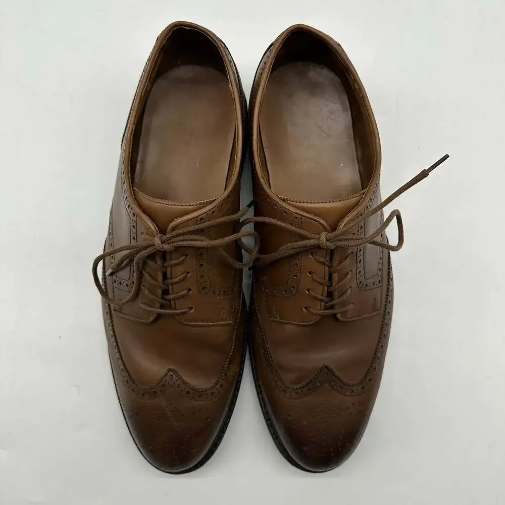 Polo Ralph Lauren Asher Wingtip Brown Leather Oxfords Dress Shoes Men's Size 11